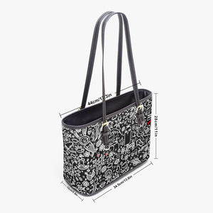 586. Large- Leather Tote Bag Perfect black