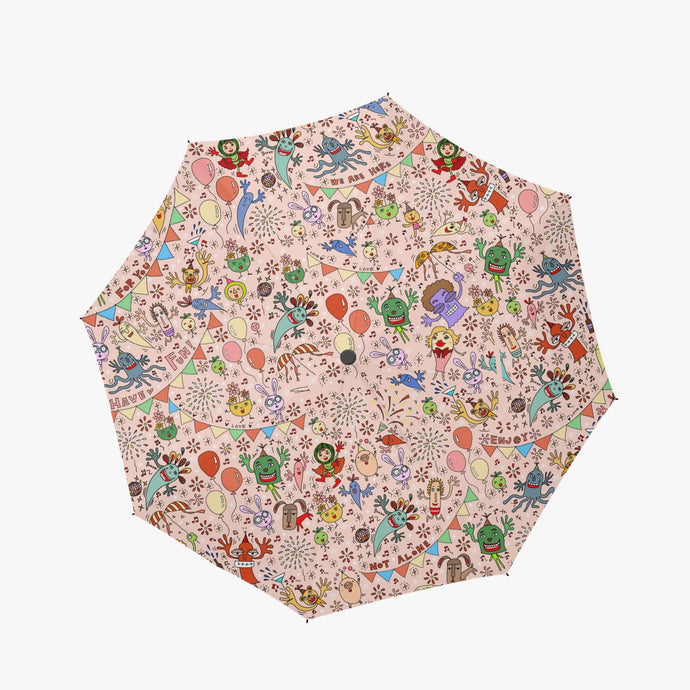 You are not Alone Pink -Automatic Folding Umbrella