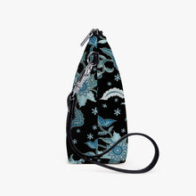 Load image into Gallery viewer, Blue Flowers- Zipper Sling  Bag
