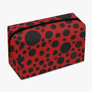 Red with Black dots-Large Capacity Travel Makeup Bag