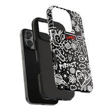 Load image into Gallery viewer, Doodle Love Tough Phone Case — Black &amp; White Cute Graphic Protection

