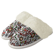 Load image into Gallery viewer, ‘Merry’ Cotton slippers with fur edges
