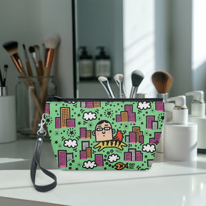 288. ‘Tiger Human’ Zipper Makeup Bag with Wrist Strap