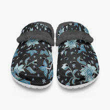 Load image into Gallery viewer, Blue flower-Lined  Clogs
