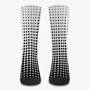 White with black dots- Reinforced Sports Socks