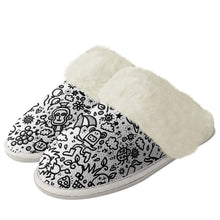 Load image into Gallery viewer, Cotton slippers with fur edges
