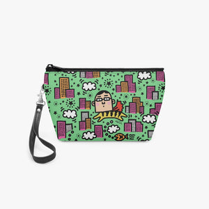 288. ‘Tiger Human’ Zipper Makeup Bag with Wrist Strap