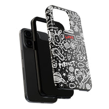 Load image into Gallery viewer, Doodle Love Tough Phone Case — Black &amp; White Cute Graphic Protection
