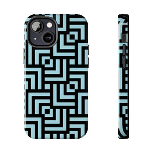 Square chevron Blue-Tough Phone Cases