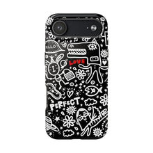 Load image into Gallery viewer, Doodle Love Tough Phone Case — Black &amp; White Cute Graphic Protection
