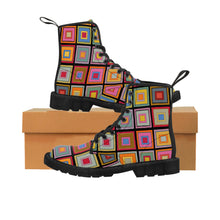 Load image into Gallery viewer, Colorful Square -Women&#39;s Canvas Boots
