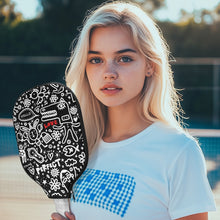 Load image into Gallery viewer, 'Everything is Perfect on Black’ Pickleball racket cover
