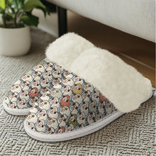 Load image into Gallery viewer, Cotton slippers with fur edges
