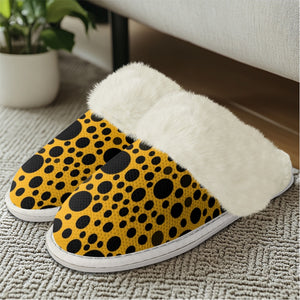 Cotton slippers with fur edges