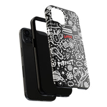 Load image into Gallery viewer, Doodle Love Tough Phone Case — Black &amp; White Cute Graphic Protection
