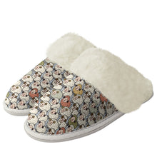 Load image into Gallery viewer, Cotton slippers with fur edges
