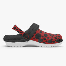 Load image into Gallery viewer, Red with black dots-Lined Clogs
