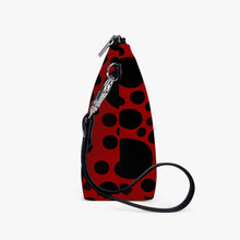 画像をギャラリービューアに読み込む, Red with Black Dots- Zipper Sling  Bag
