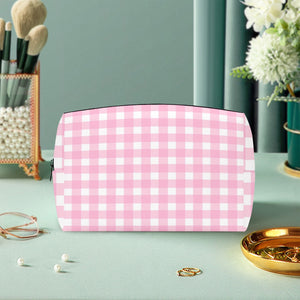 Pink checker -Large Travel Pouch