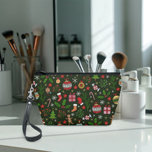 Load image into Gallery viewer, 288. ‘Holly Pop’ Zipper Makeup Bag with Wrist Strap
