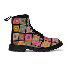 Load image into Gallery viewer, Colorful Square -Women&#39;s Canvas Boots
