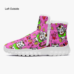 446. Cotton-pad Fur Zipper Up Boots Manekineko