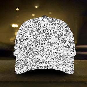 100%-. All Over Printed Baseball Cap