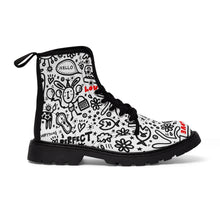 画像をギャラリービューアに読み込む, Everything is Perfect on white-Women&#39;s Canvas Boots
