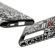 Load image into Gallery viewer, Doodle Love Tough Phone Case — Black &amp; White Cute Graphic Protection

