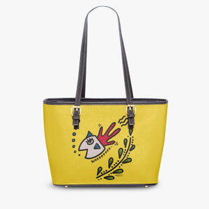 586. Large Leather Tote Bag Fish