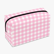 画像をギャラリービューアに読み込む, Pink checker -Large Travel Pouch
