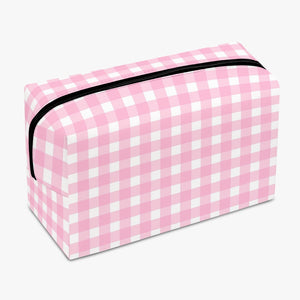 Pink checker -Large Travel Pouch