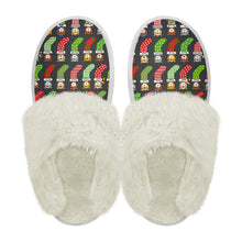 Load image into Gallery viewer, Cotton slippers with fur edges
