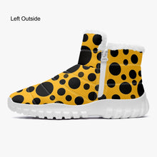 Load image into Gallery viewer, Yellow with Black dots- Fur Zipper Up Boots
