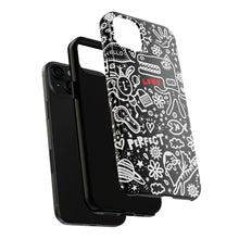 Load image into Gallery viewer, Doodle Love Tough Phone Case — Black &amp; White Cute Graphic Protection
