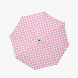 Pink Checker -Automatic Folding Umbrella