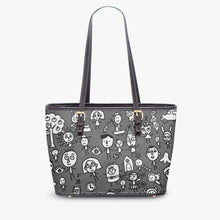 画像をギャラリービューアに読み込む, 586. Large- Leather Tote Bag   Fiends on the Earth
