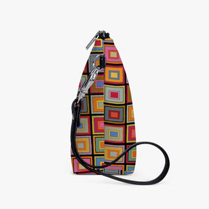 Colorful Square- Zipper Sling  Bag