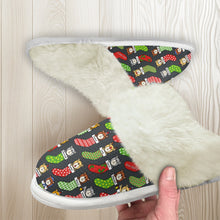 Load image into Gallery viewer, Cotton slippers with fur edges
