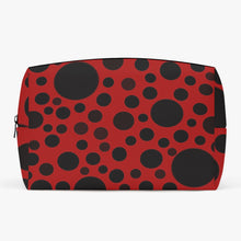 画像をギャラリービューアに読み込む, Red with Black dots-Large Capacity Travel Makeup Bag
