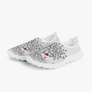 Tree in white- Women's Slip-On Mesh