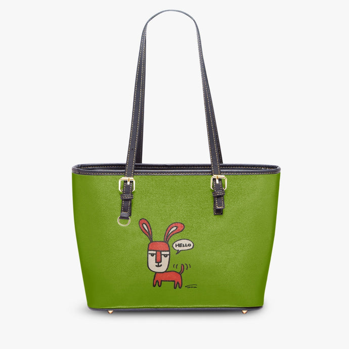 586. Large Leather Tote Bag Deer