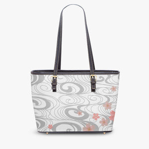 586. Large Leather Tote Bag for Women Yozakura white