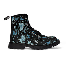 Load image into Gallery viewer, Blue Flower -Women&#39;s Canvas Boots
