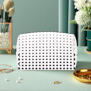 White with Black dots.-Large Capacity Travel Makeup Bag