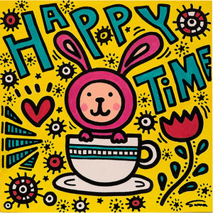 'Happy time' 12"x12" (30cm x 30cm) Canvas Art