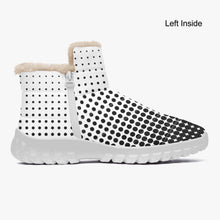 画像をギャラリービューアに読み込む, White with Black dots- Fur Zipper Up Boots
