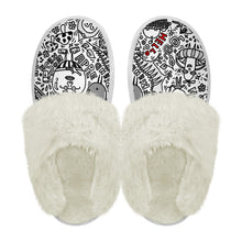 Load image into Gallery viewer, Cotton slippers with fur edges
