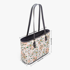 586. Large- Leather Tote Bag Spring Daisy Pink