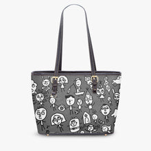 Load image into Gallery viewer, 586. Large -Leather Tote Bag Friends on the Earth
